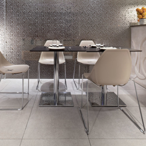 Tavolo bar con base in acciaio inox modello Priscilla