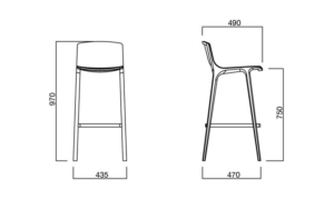 dimensioni sgabello seame in legno