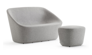 divano log con pouf colore grigio