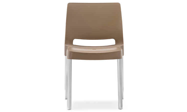 Sedia impilabile con seduta e schienale monoscocca modello Joi