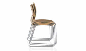 Todd, sedia moderna, impilabile a 4 gambe o a slitta