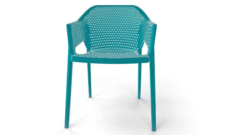 Minush, poltroncina moderna, impilabile, per l'arredo outdoor