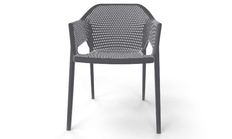 Minush, poltroncina moderna, impilabile, per l'arredo outdoor