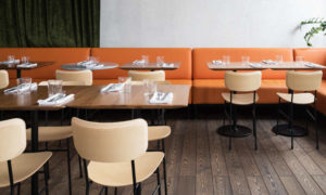Master, sedia ristorante per interni in legno e acciaio