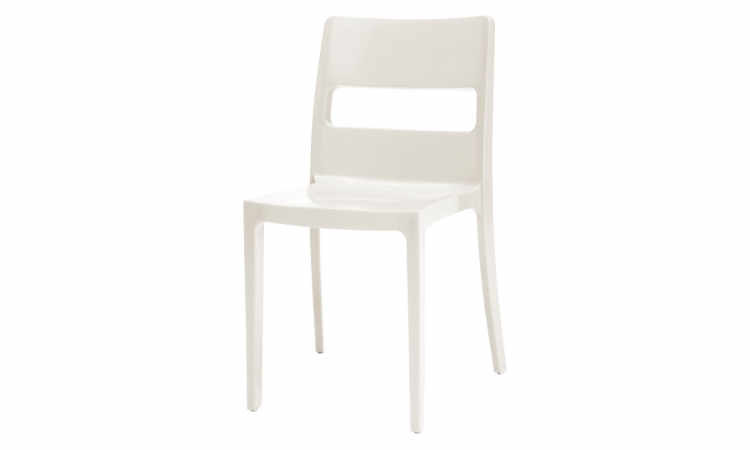 Sai, sedia moderna, impilabile, per l'arredo indoor e outdoor