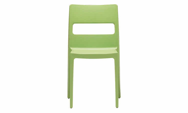 Sai, sedia moderna, impilabile, per l'arredo indoor e outdoor