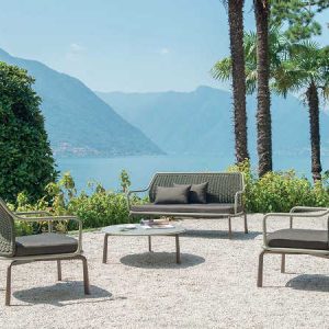 Cross, divano moderno, due posti, da giardino