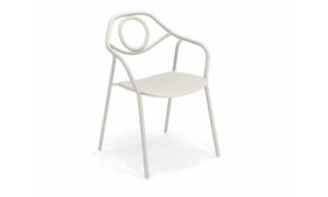Zahir, poltroncina da giardino in acciaio verniciato