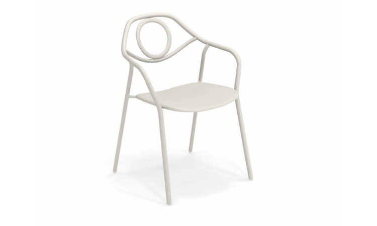 Zahir, poltroncina da giardino in acciaio verniciato