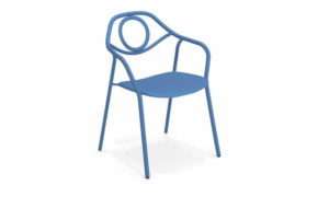 Zahir, poltroncina da giardino in acciaio verniciato