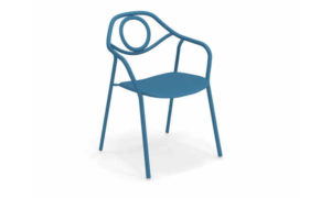 Zahir, poltroncina da giardino in acciaio verniciato