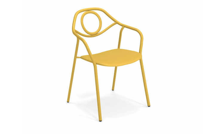 Zahir, poltroncina da giardino in acciaio verniciato