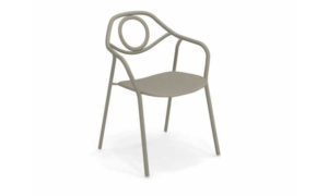 Zahir, poltroncina da giardino in acciaio verniciato