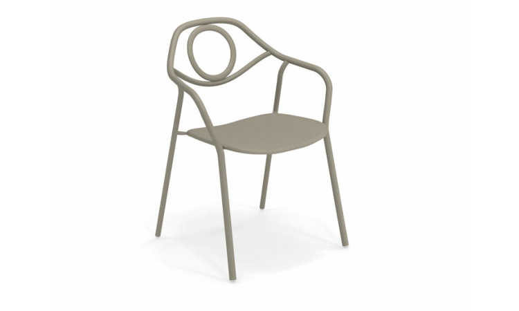 Zahir, poltroncina da giardino in acciaio verniciato