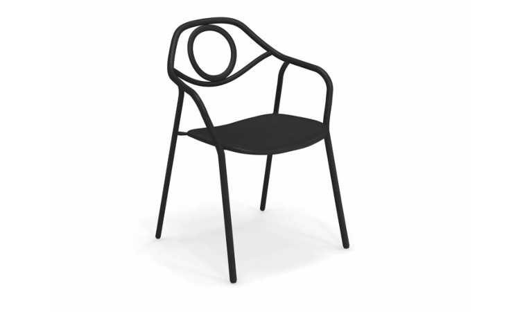 Zahir, poltroncina da giardino in acciaio verniciato