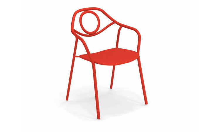 Zahir, poltroncina da giardino in acciaio verniciato