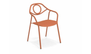 Zahir, poltroncina da giardino in acciaio verniciato