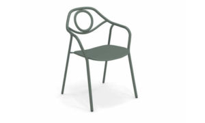 Zahir, poltroncina da giardino in acciaio verniciato