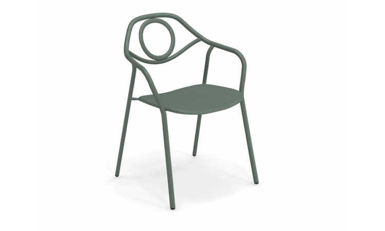 Zahir, poltroncina da giardino in acciaio verniciato