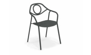 Zahir, poltroncina da giardino in acciaio verniciato