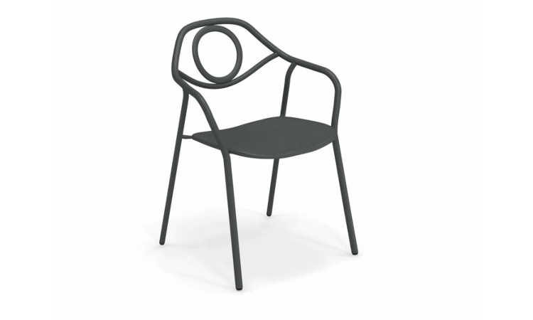 Zahir, poltroncina da giardino in acciaio verniciato