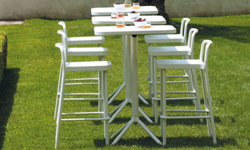 Grace, sgabello in alluminio, per l'indoor e l'outdoor