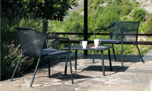 Darwin, tavolo bar per l'arredo outdoor, in acciaio verniciato