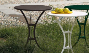 Raffaello, tavolo da giardino con piano rotondo