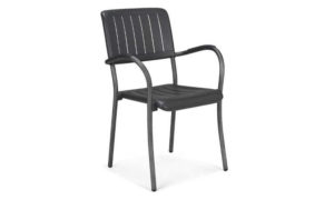 Musa, sedia con braccioli, impilabile, per l'arredo outdoor