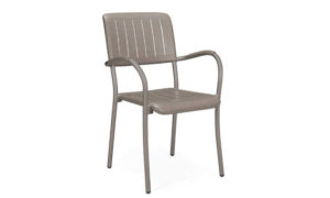 Musa, sedia con braccioli, impilabile, per l'arredo outdoor