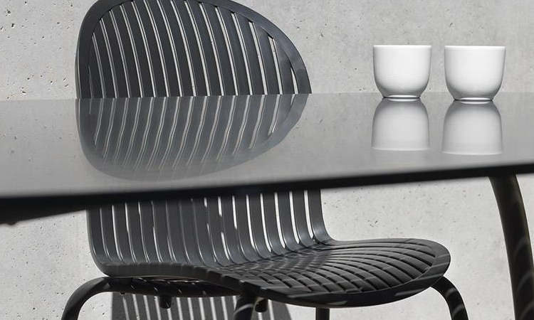 Ninfea Dinner, sedia moderna da esterno anti-UV