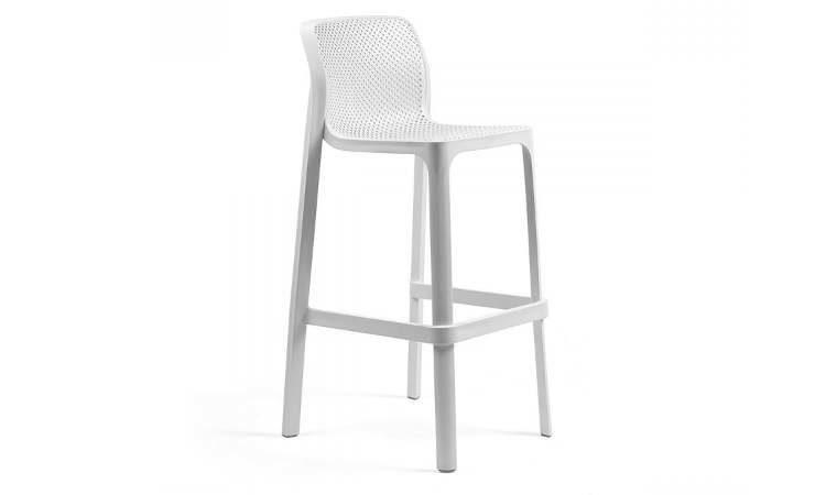 Net, sgabello moderno per l'arredo indoor e outdoor impilabile