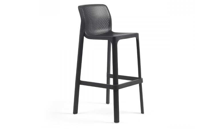 Net, sgabello moderno per l'arredo indoor e outdoor impilabile
