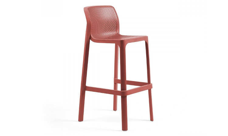Net, sgabello moderno per l'arredo indoor e outdoor impilabile