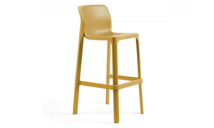 Net, sgabello moderno per l'arredo indoor e outdoor impilabile
