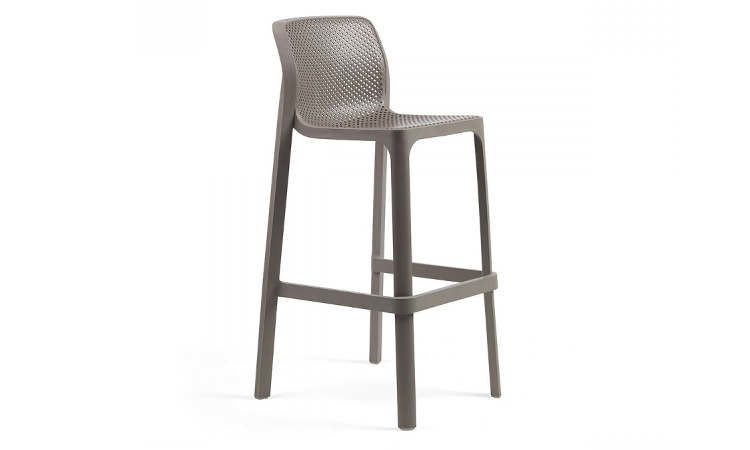 Net, sgabello moderno per l'arredo indoor e outdoor impilabile