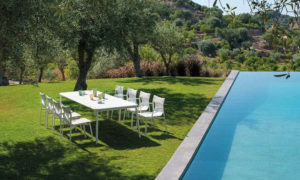 Breeze, sedia da esterno in alluminio e tessuto