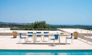 Breeze, sedia da esterno in alluminio e tessuto