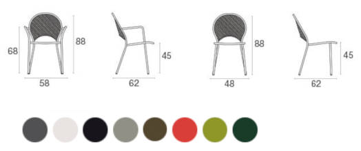 Colore e dimensioni sedia Sole
