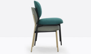 Blume, sedia imbottita, impilabile, per l'arredo outdoor
