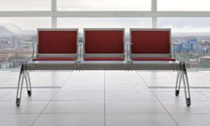 Terminal, panca d'attesa modulare in acciaio