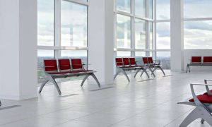 Terminal, panca d'attesa modulare in acciaio