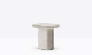 Caementum, tavolino a base centrale per l'arredo outdoor