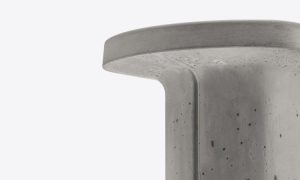 Caementum, tavolino a base centrale per l'arredo outdoor