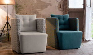 Artibella, poltrona imbottita per l'arredo indoor
