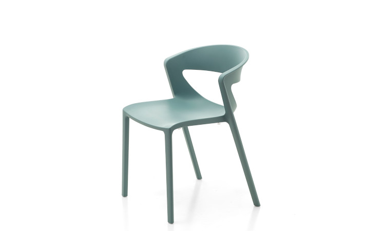 Kicca One, sedia moderna, impilabile per l'arredo indoor e outdoor