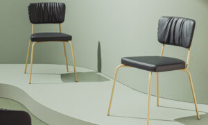 Scala, sedia imbottita quattro gambe per l'arredo indoor