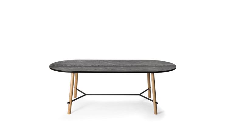 Record Living, tavolo quattro gambe moderno per l'arredo indoor