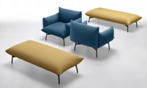 Area, poltrona imbottita per l'arredo indoor