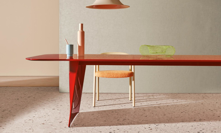 Frank, tavolo moderno, rettangolare, quattro gambe
